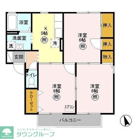 フローラハイツ Bの物件間取画像